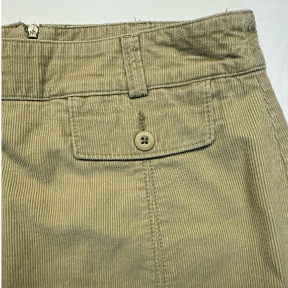 Eddie Bauer Academia 100% Cotton Corduroy Front Pockets Skirt Women 10 Tan Gold - Picture 5 of 9